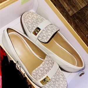 Michael Kors Cream and Tan Loafers